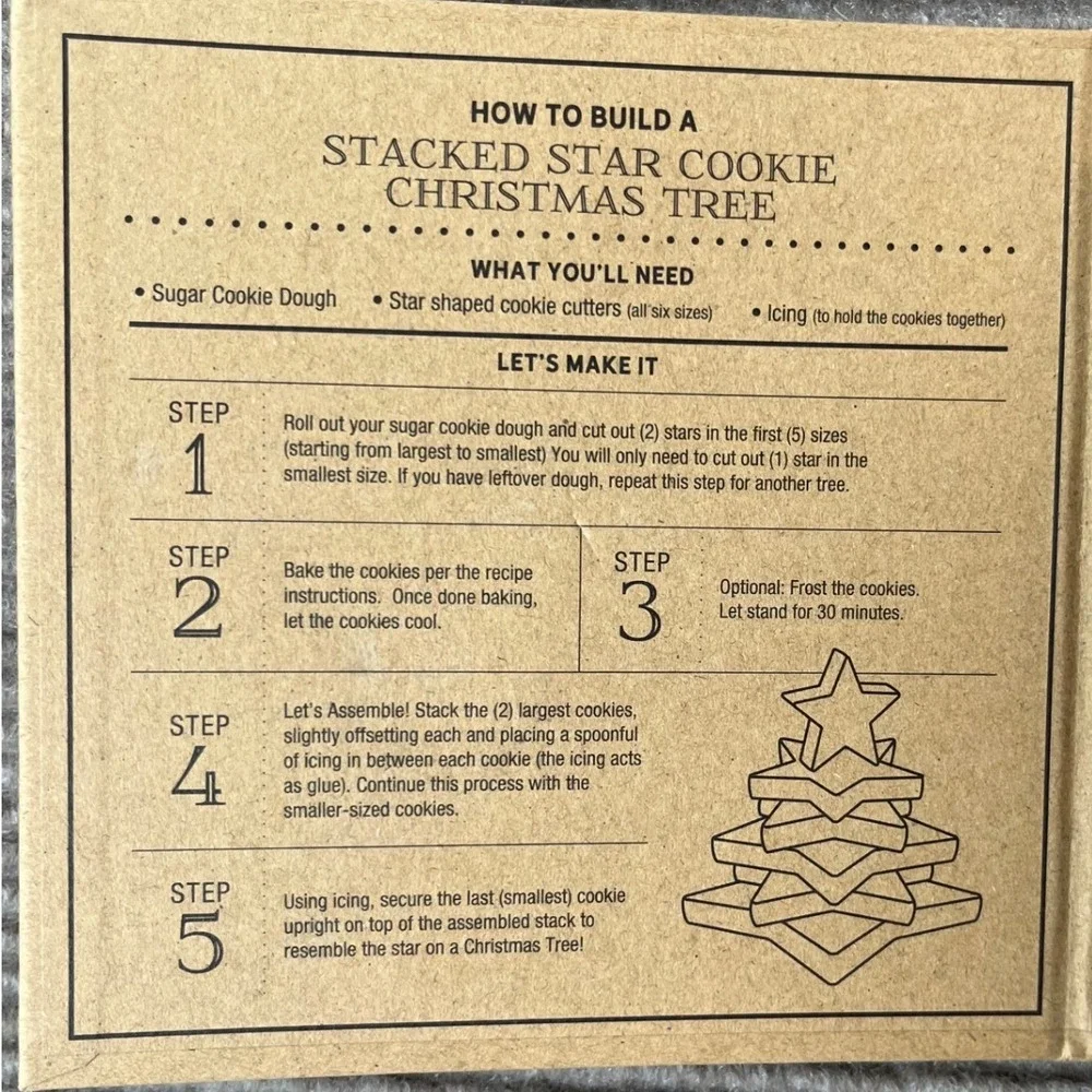 Santa Barbara Design Studio Star Cookie Cutter 6pc Stacked Christmas Tree NEW